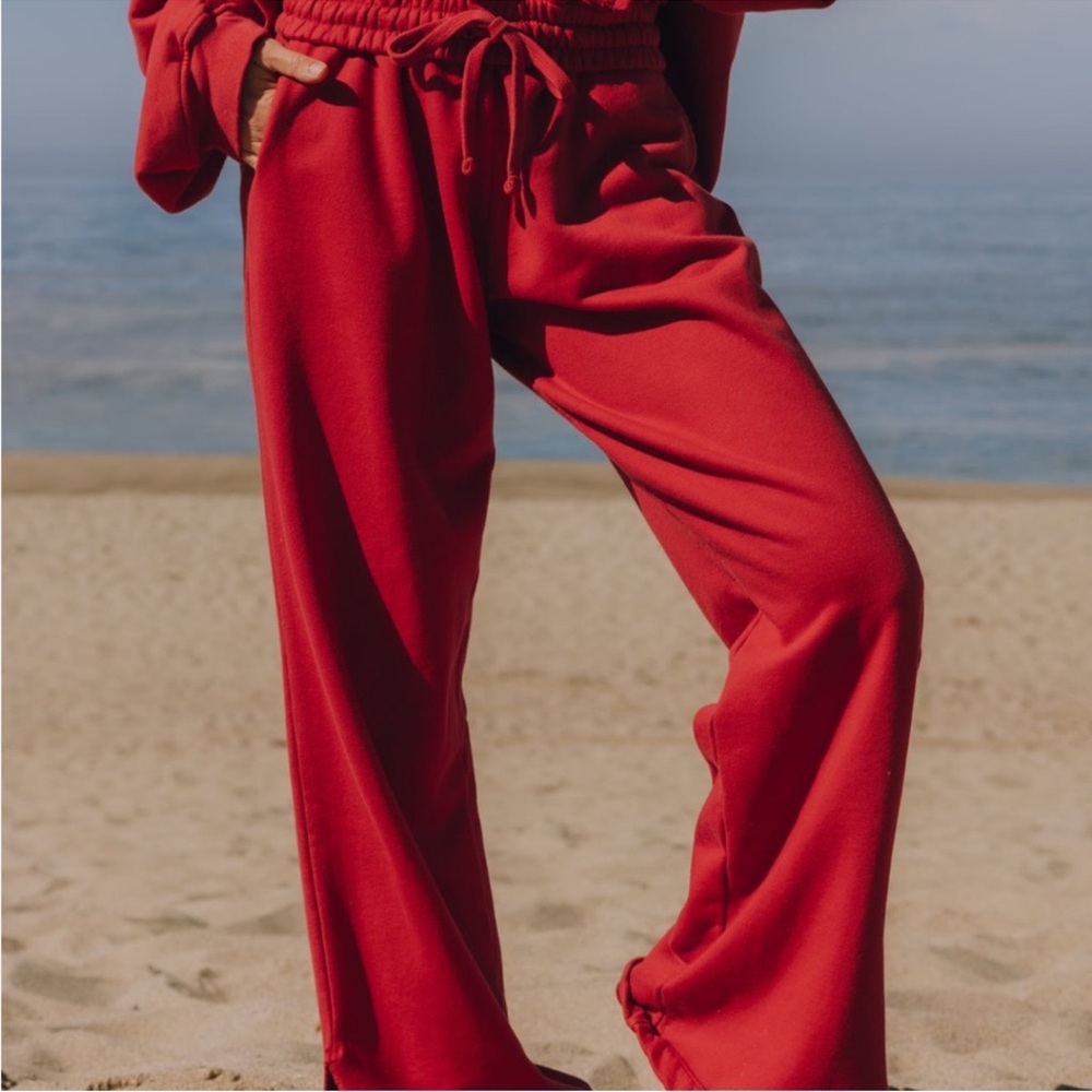 Daily Drills Red Wide-Leg Pants